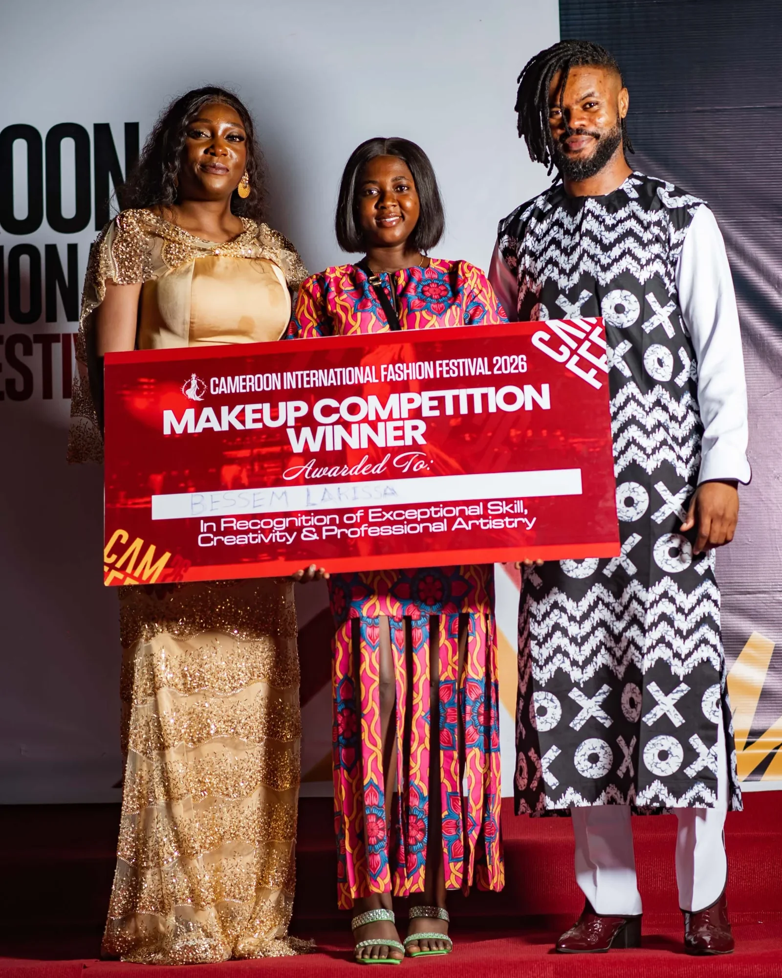 Make Up Competition winners holding their award at CAMFFEST 2026