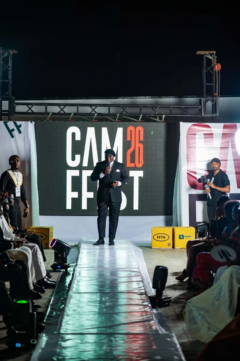 Host on the CAMFFEST stage